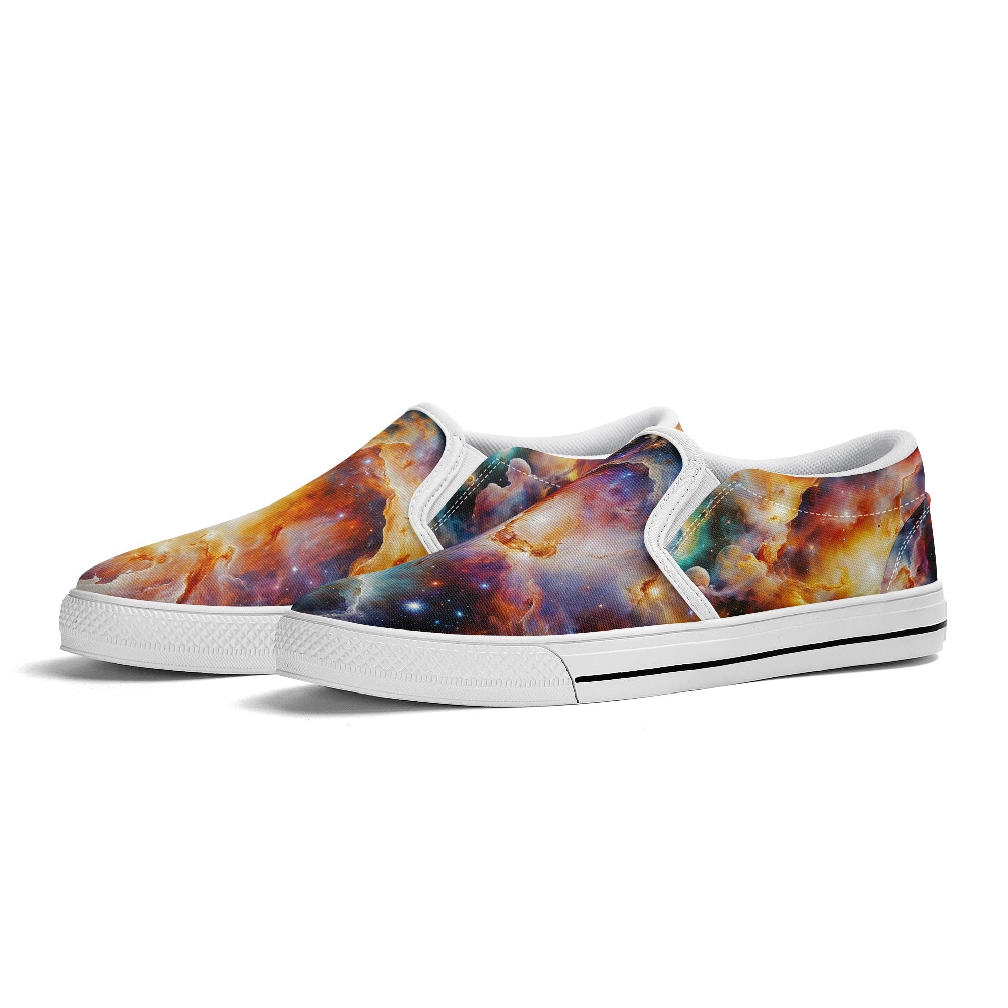 Nebula Scape Canvas Slipons (white pair angled)
