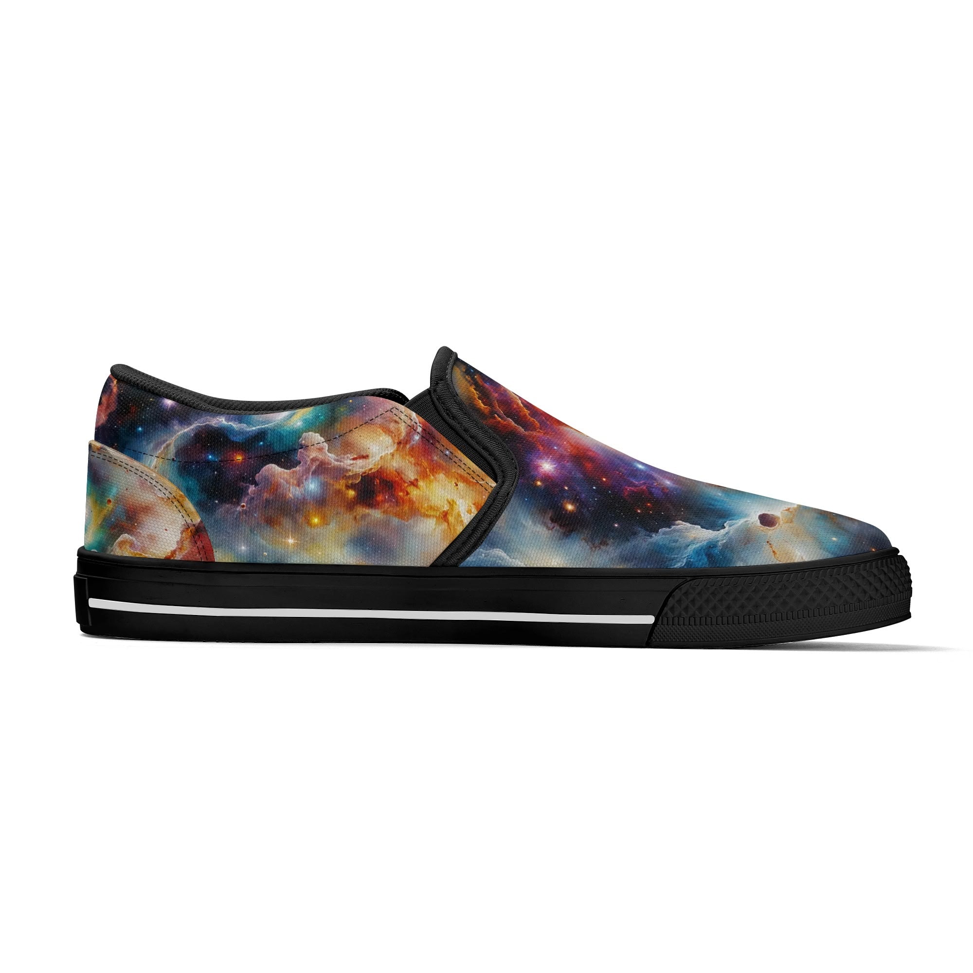 Nebula Scape Canvas Slipons (black left inside)