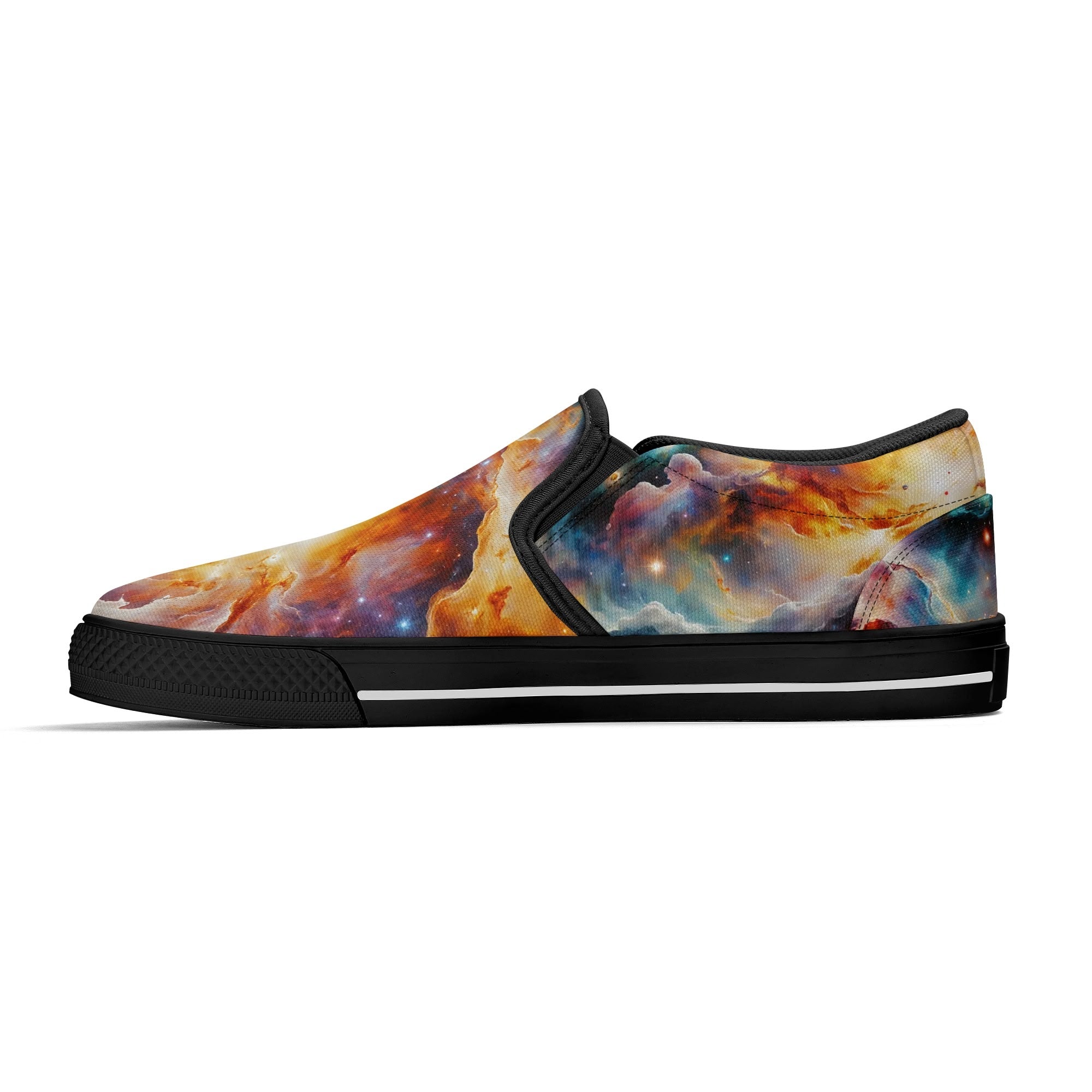 Nebula Scape Canvas Slipons (black right inside)
