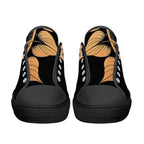 Antique Mandala on Black Canvas Lowtops (black pair front)