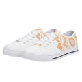 Antique Mandala on White Canvas Lowtops (white pair angled)