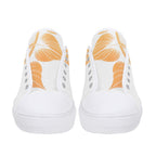 Antique Mandala on White Canvas Lowtops (white pair front)