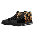 Antique Mandala on Black Canvas Hightops (black pair angled)