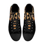 Antique Mandala on Black Canvas Hightops (black pair top)
