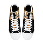 Antique Mandala on Black Canvas Hightops (white pair top)