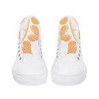Antique Mandala on White Canvas Hightops (white pair front)