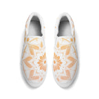 Antique Mandala on White Canvas Slipons (white pair top)