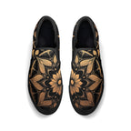 Antique Mandala on Black Canvas Slipons (black pair top)