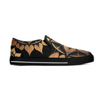 Antique Mandala on Black Canvas Slipons (black right outside)
