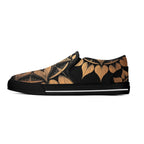 Antique Mandala on Black Canvas Slipons (black left outside)