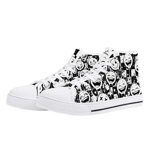 Checkurmote Canvas Hightops (white pair angled)