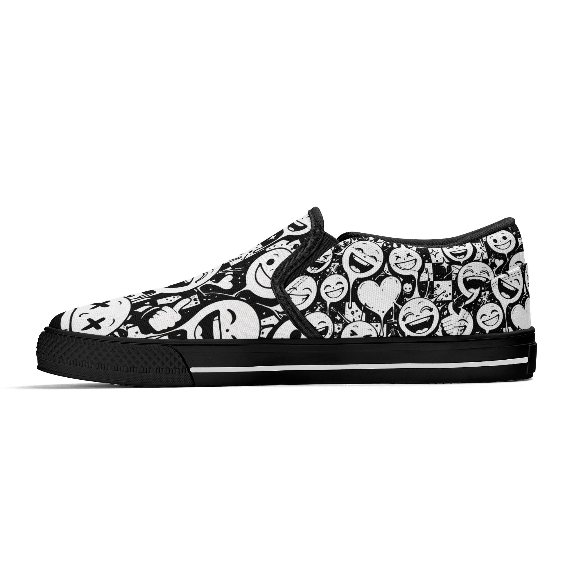 Checkurmote Canvas Slipons (black right inside)