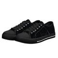 Black Marquina Canvas Lowtops (black pair angled)