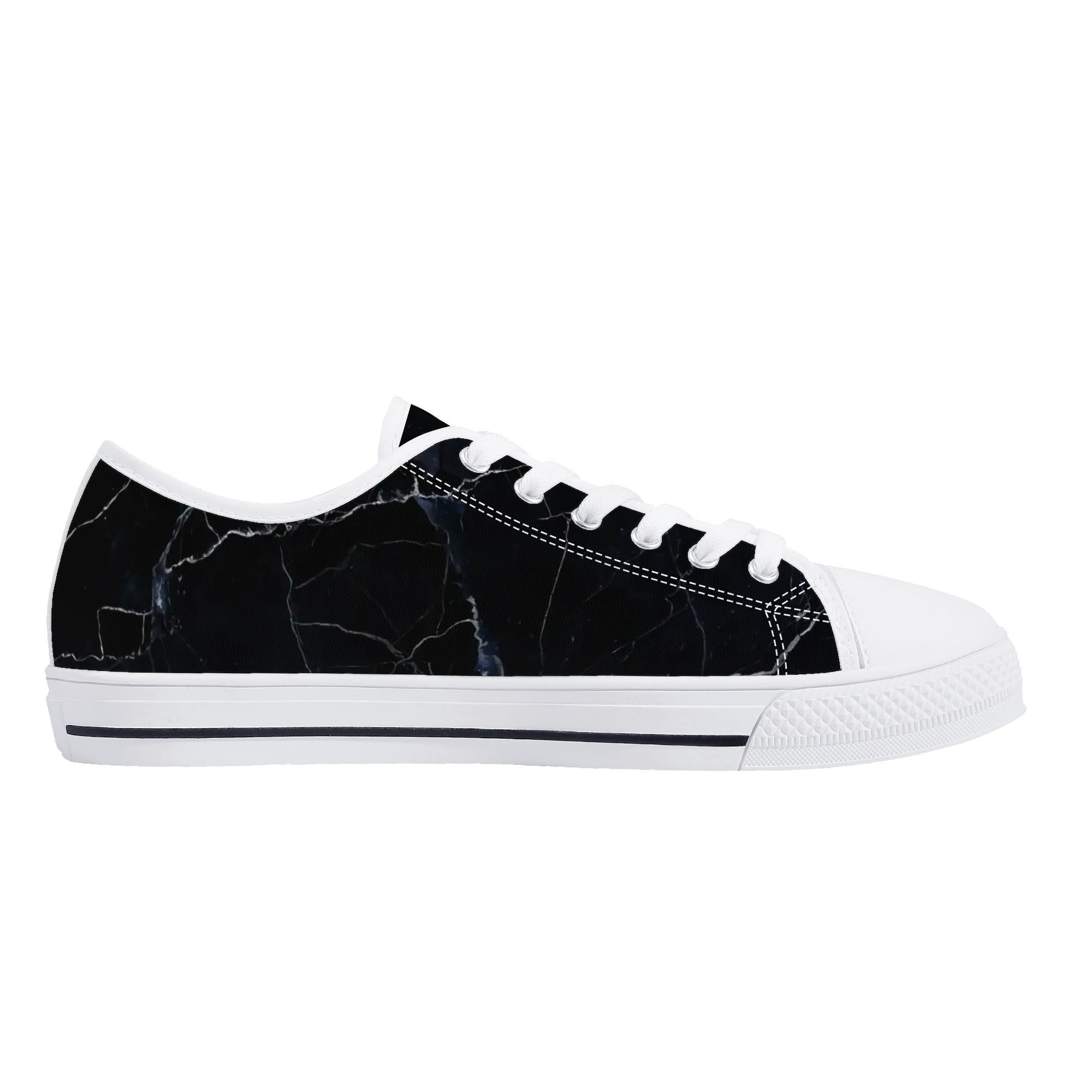 Black Marquina Canvas Lowtops (white left inside)
