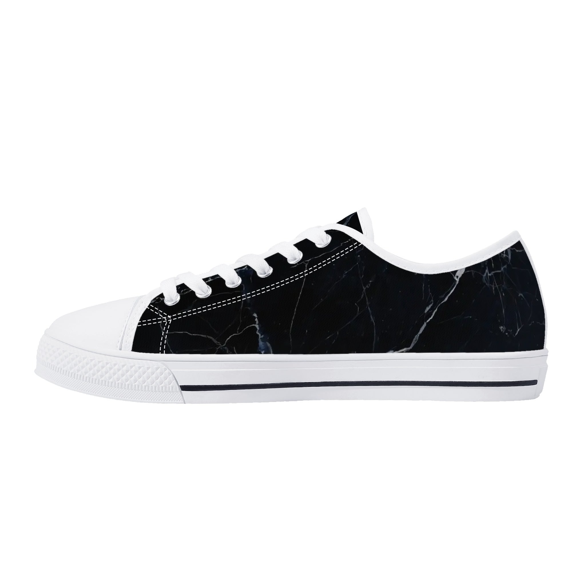 Black Marquina Canvas Lowtops (white right inside)