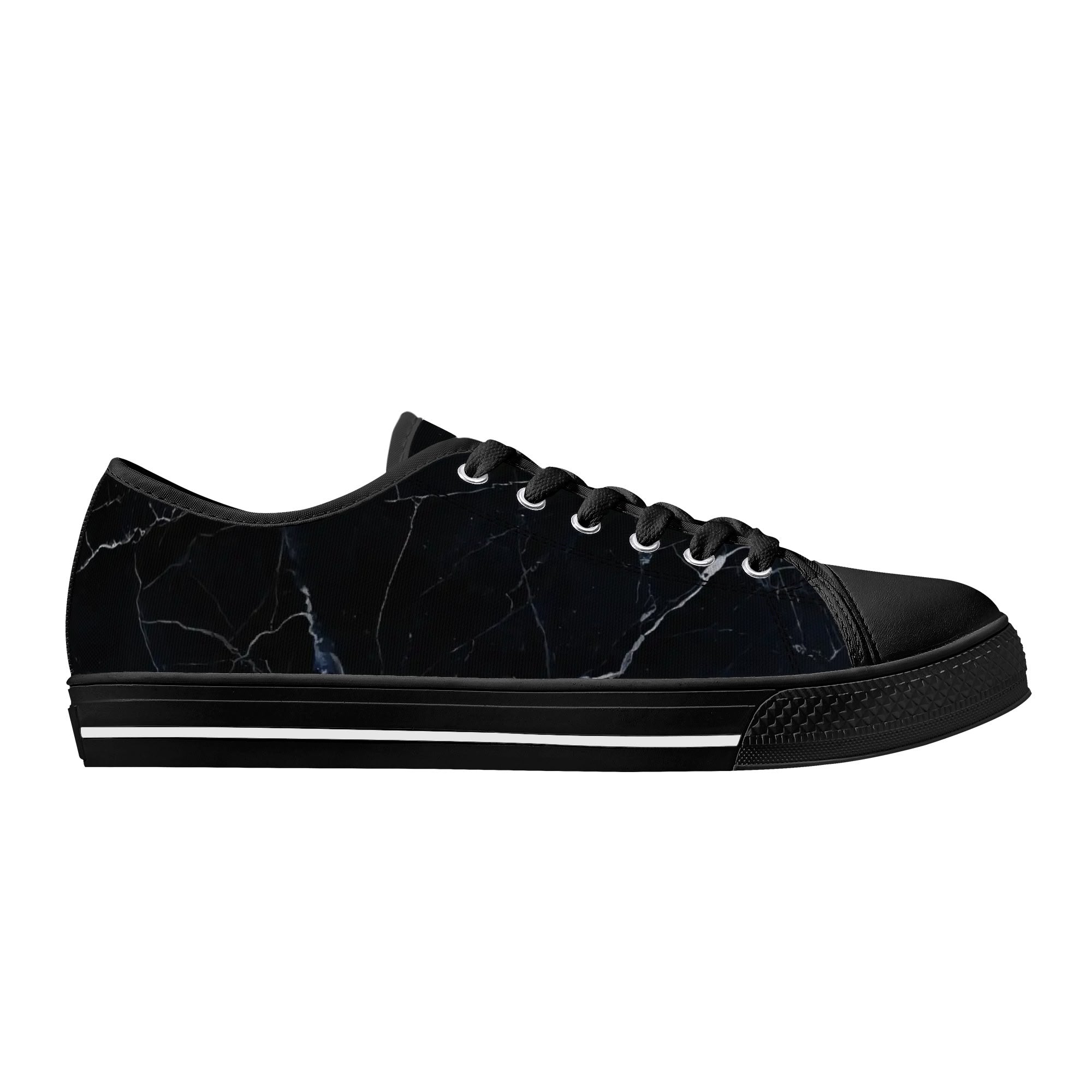 Black Marquina Canvas Lowtops (black right outside)