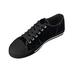Black Marquina Canvas Lowtops (black right above angled)