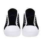 Black Marquina Canvas Lowtops (white pair front)