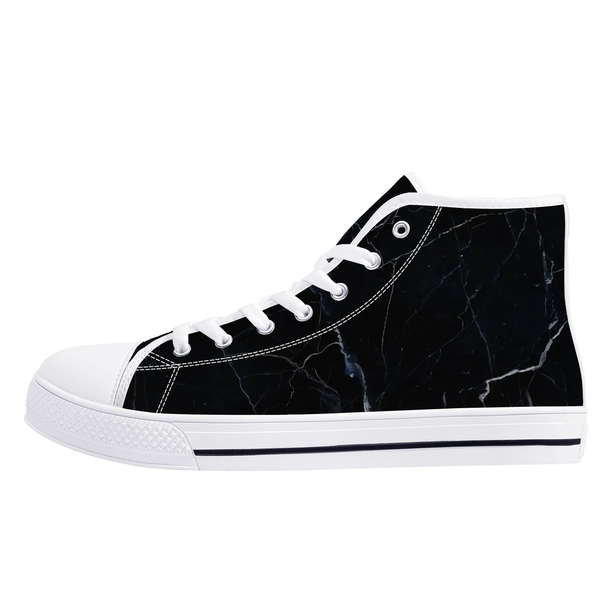 Black Marquina Canvas Hightops (white left outside)