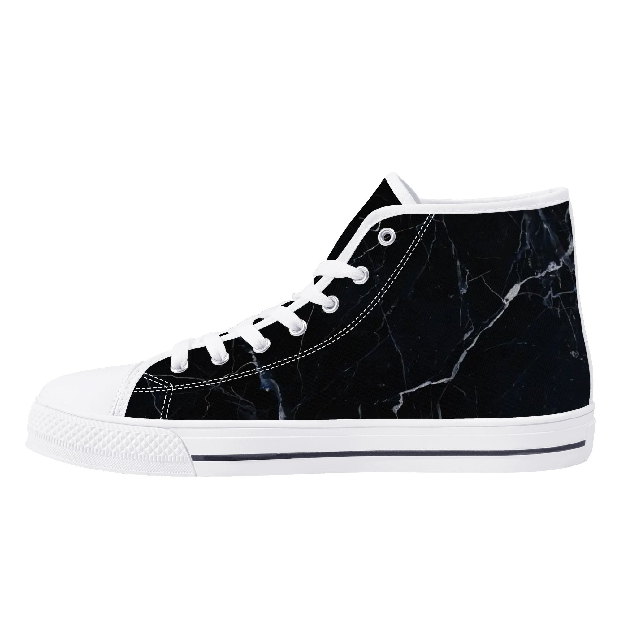 Black Marquina Canvas Hightops (white right inside)