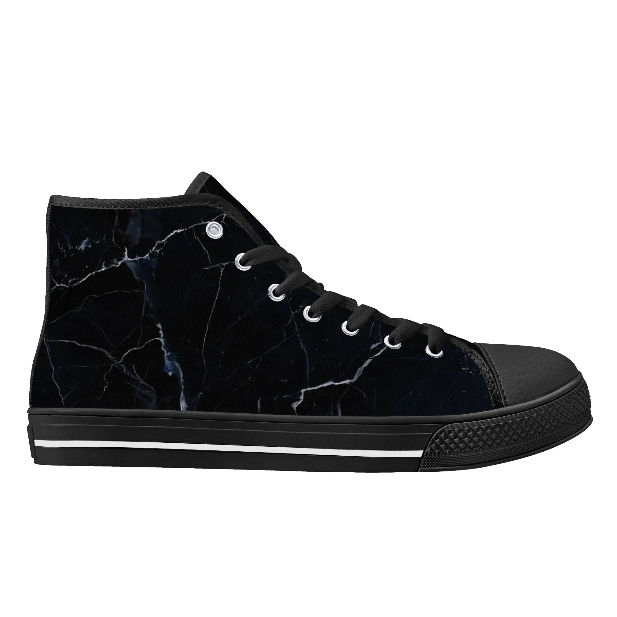 Black Marquina Canvas Hightops (black right outside)
