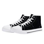 Black Marquina Canvas Hightops (white pair angled)