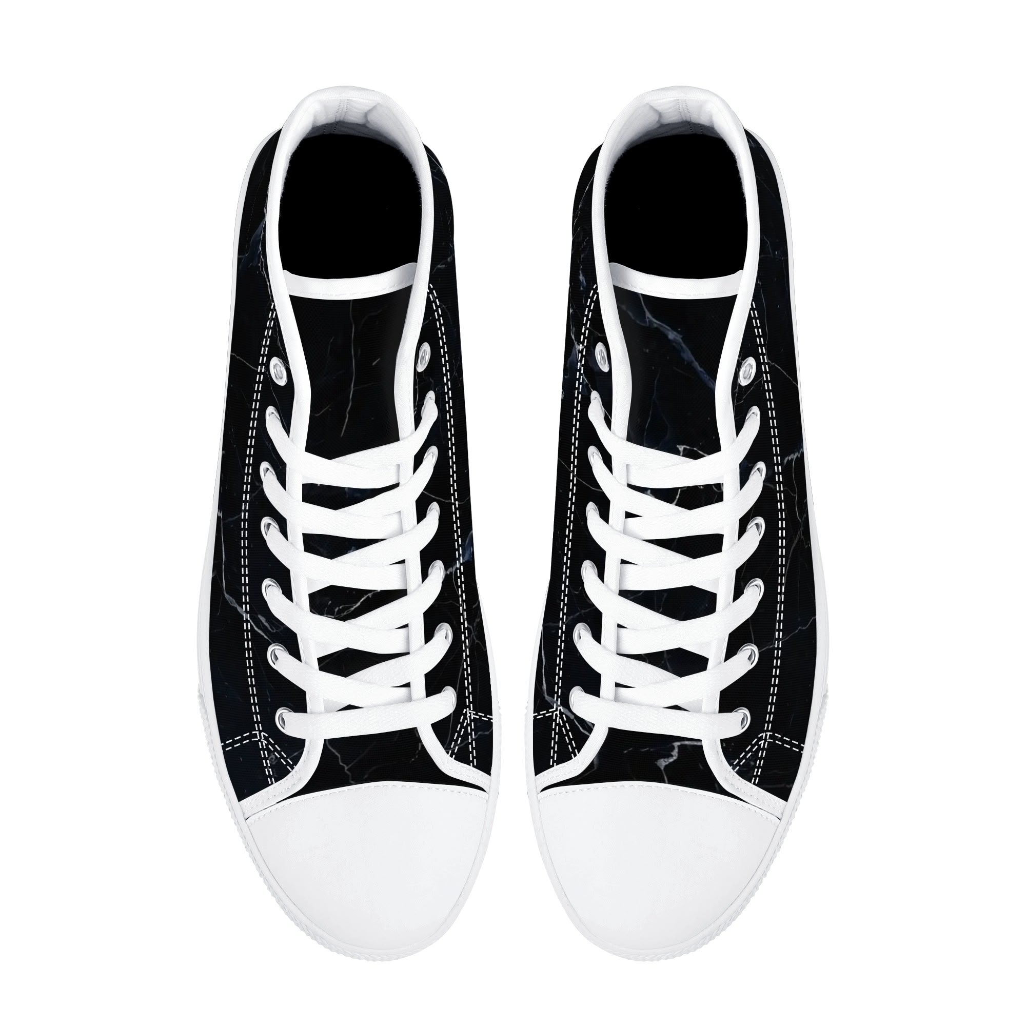 Black Marquina Canvas Hightops (white pair top)