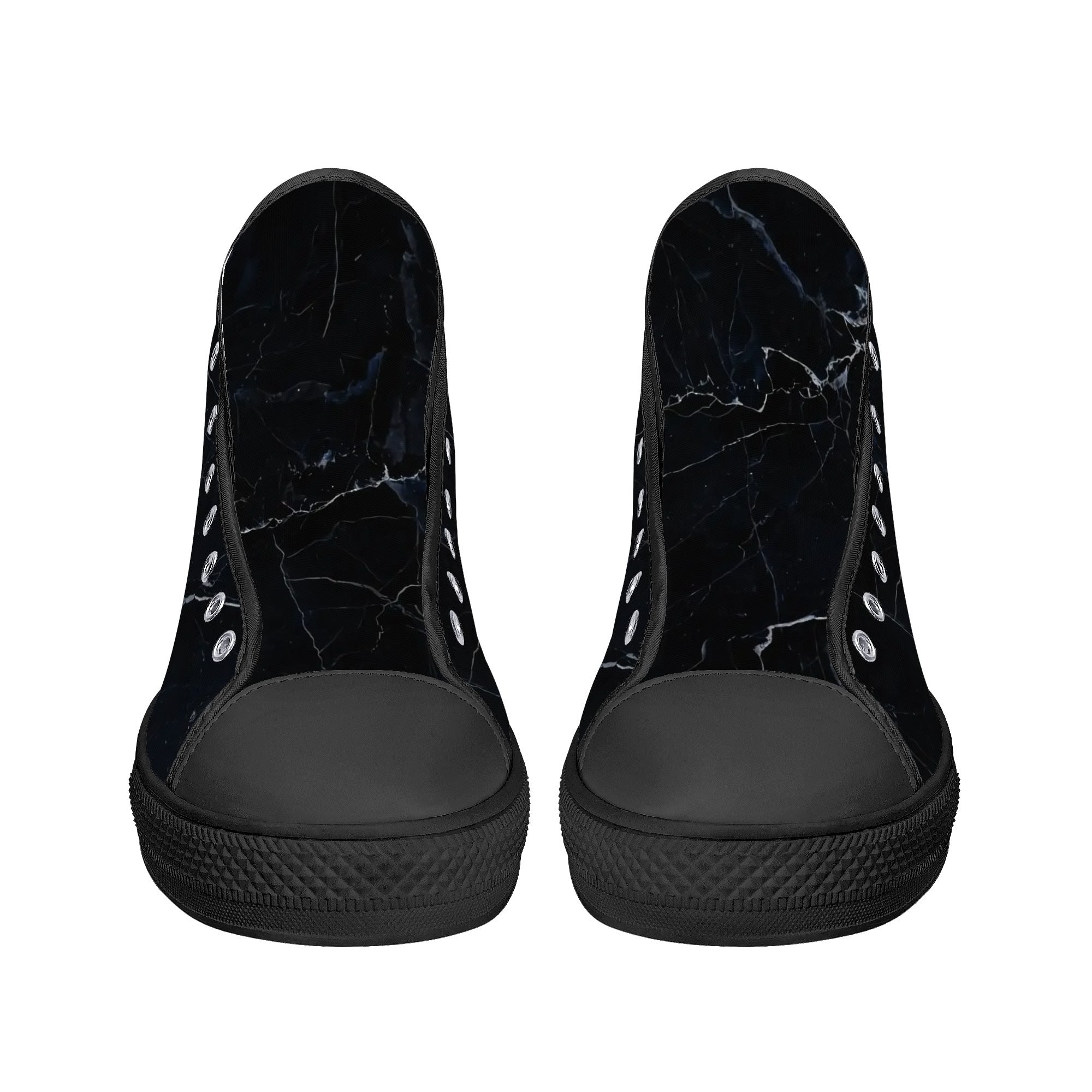 Black Marquina Canvas Hightops (black pair front)