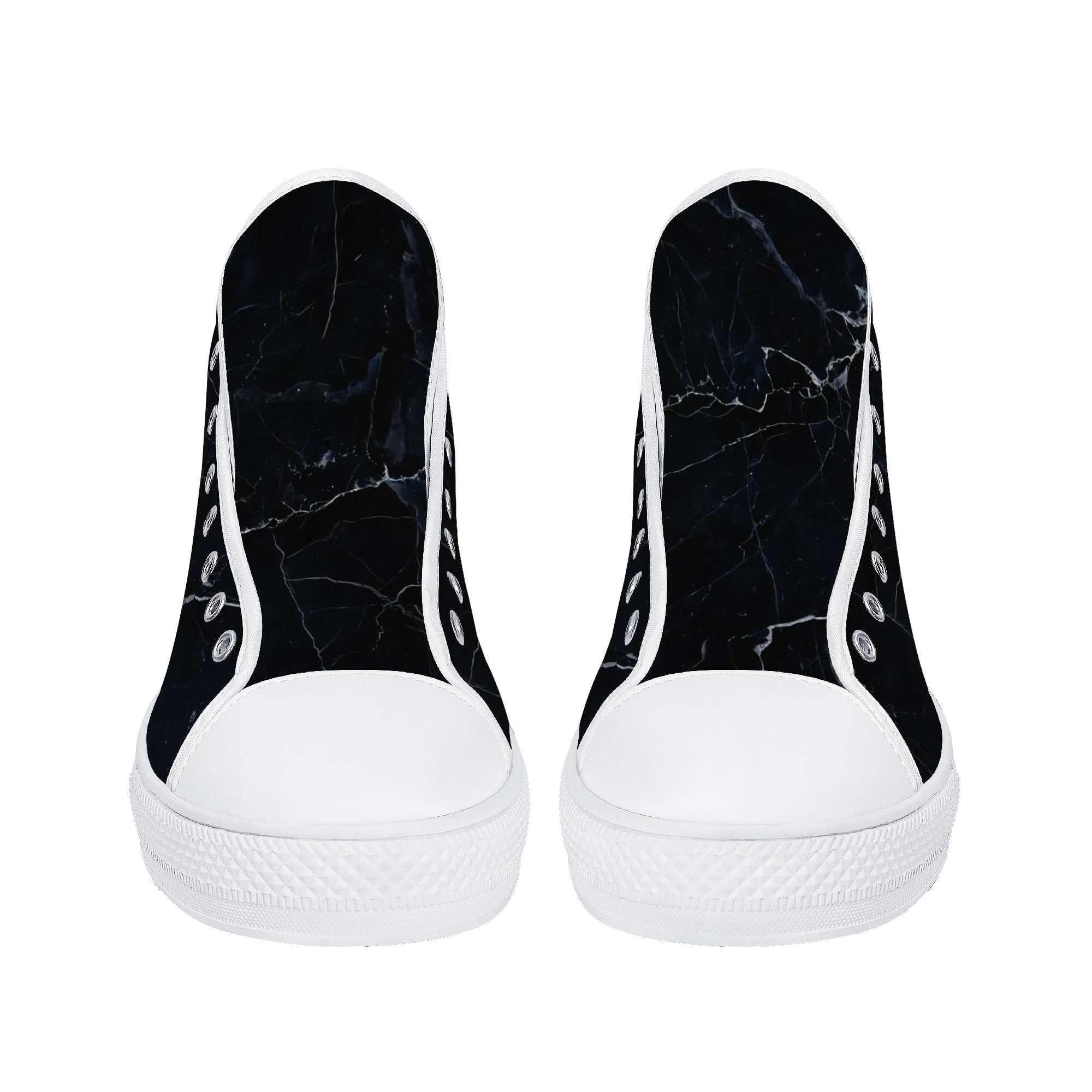 Black Marquina Canvas Hightops (white pair front)
