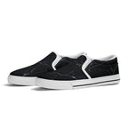 Black Marquina Canvas Slipons (white pair angled)