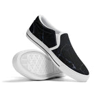 Black Marquina Canvas Slipons (white pair stacked)