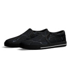 Black Marquina Canvas Slipons (black pair angled)