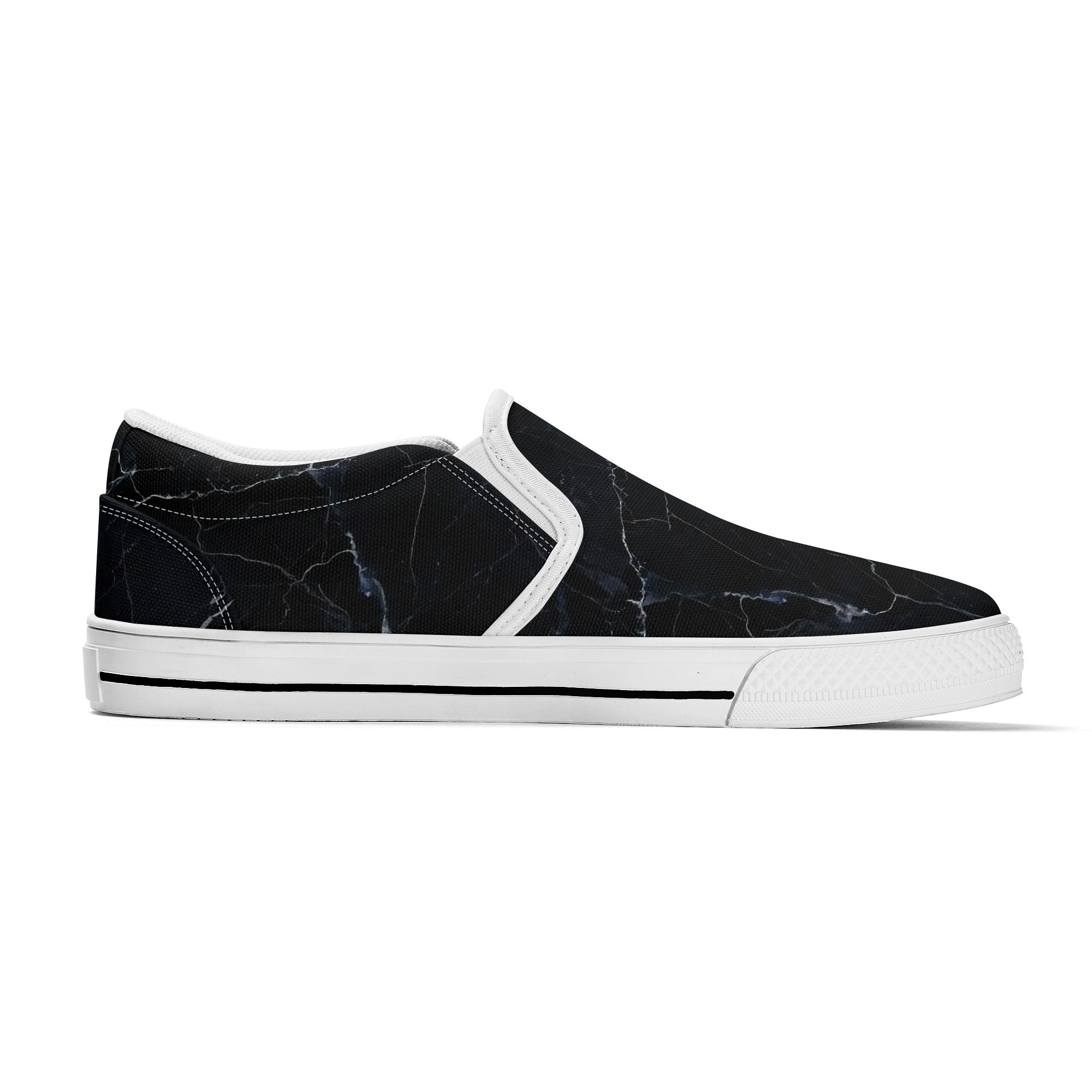 Black Marquina Canvas Slipons (white left inside)