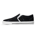 Black Marquina Canvas Slipons (white right inside)