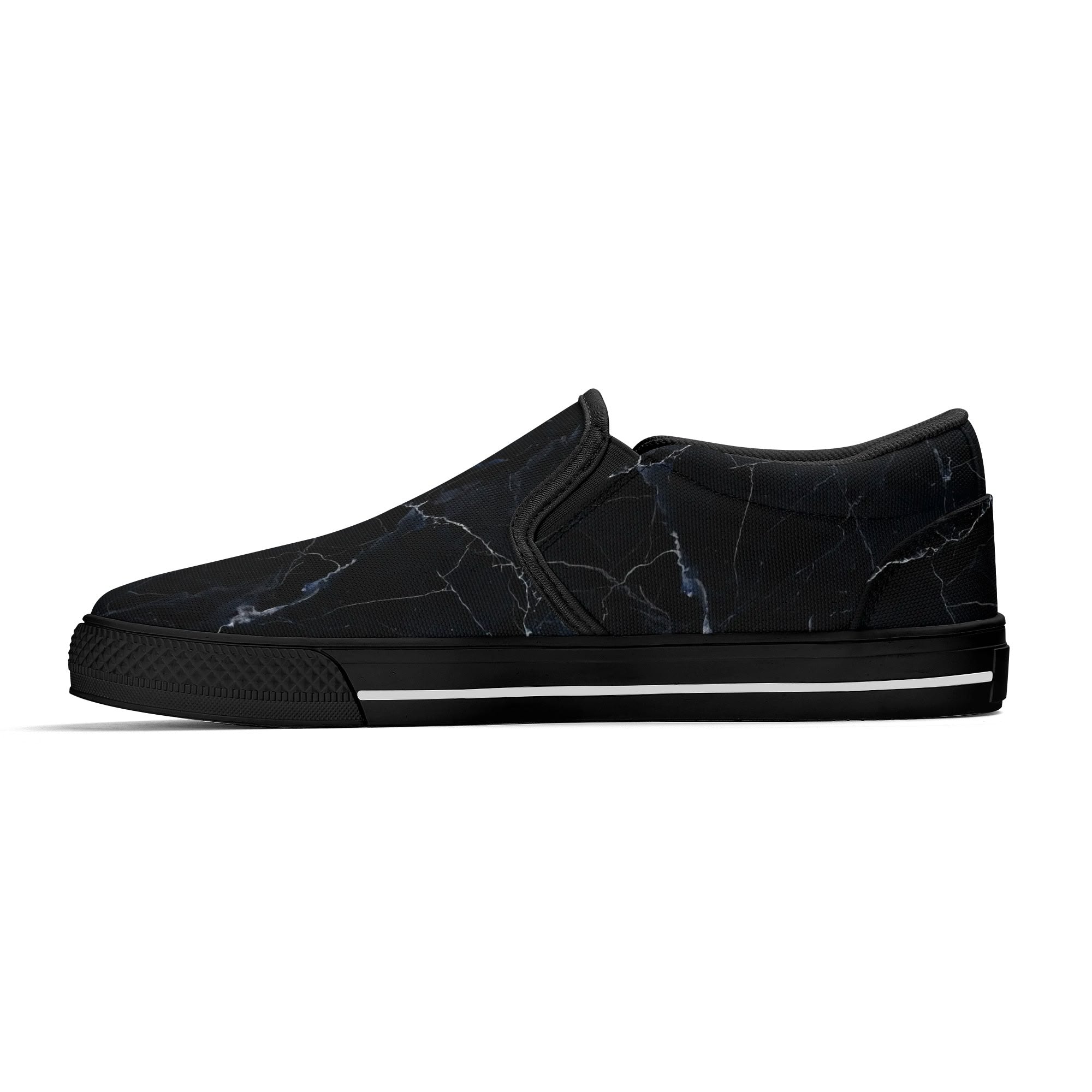 Black Marquina Canvas Slipons (black right inside)