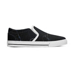 Black Marquina Canvas Slipons (white right outside)