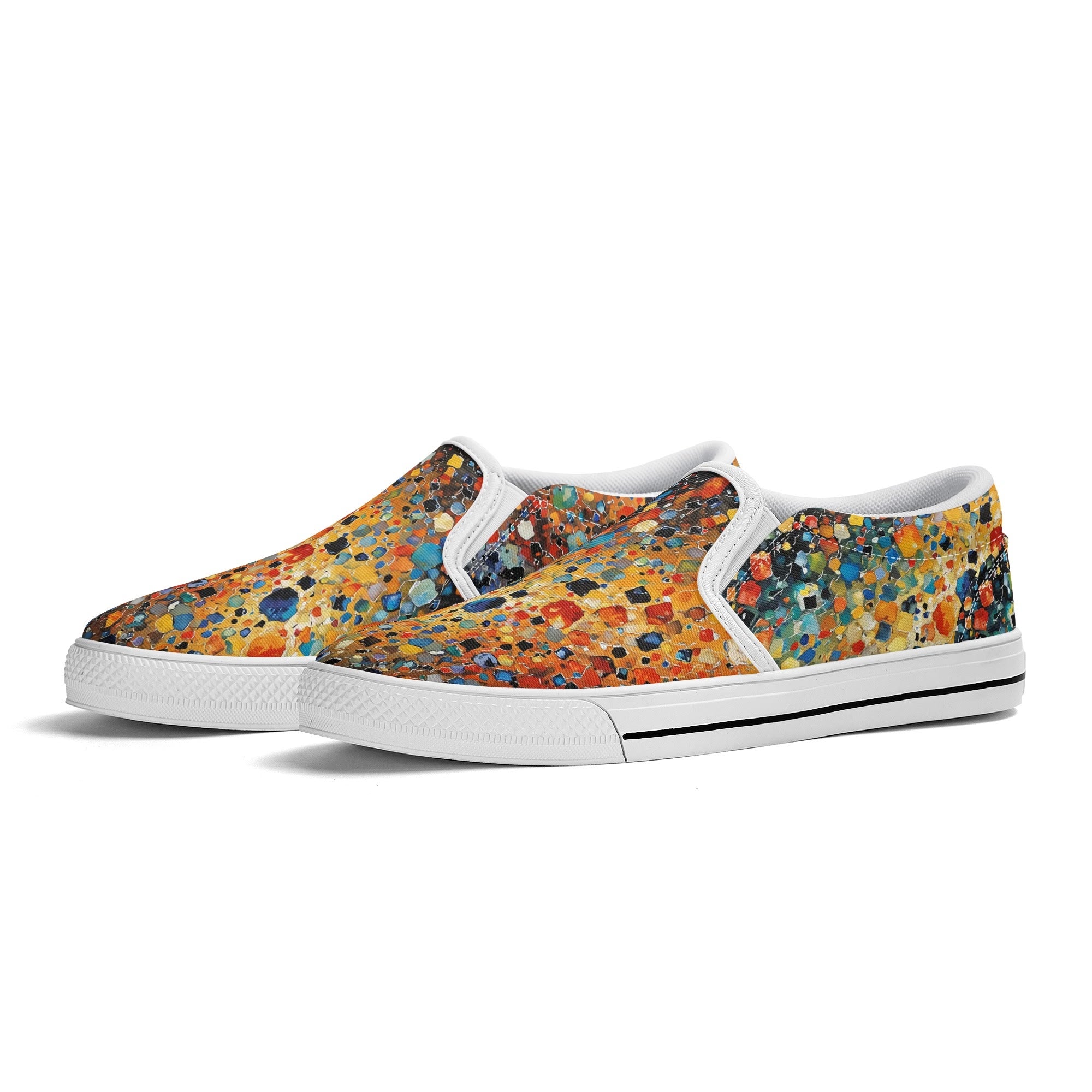 Prism Burst Canvas Slipons (white pair angled)