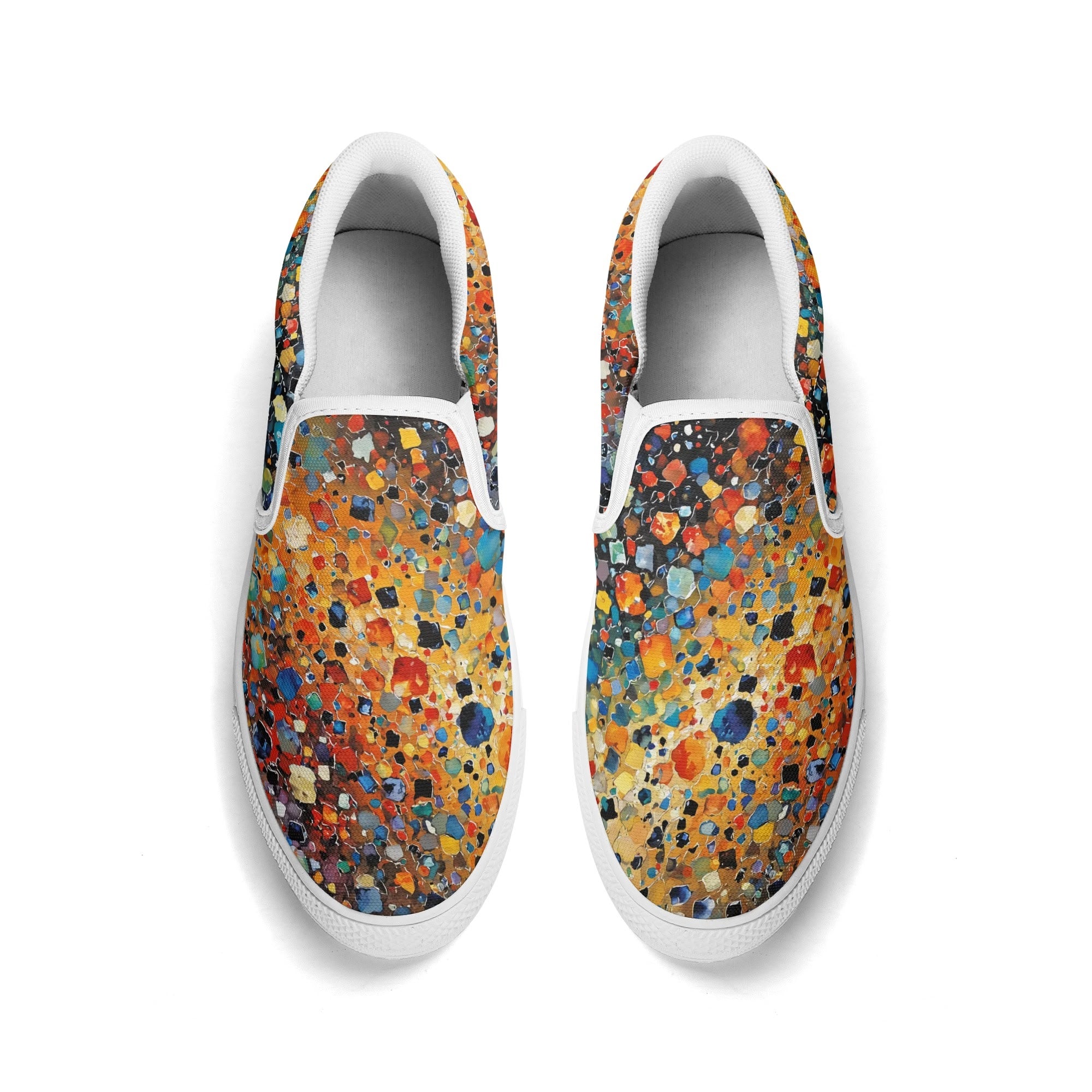 Prism Burst Canvas Slipons (white pair top)