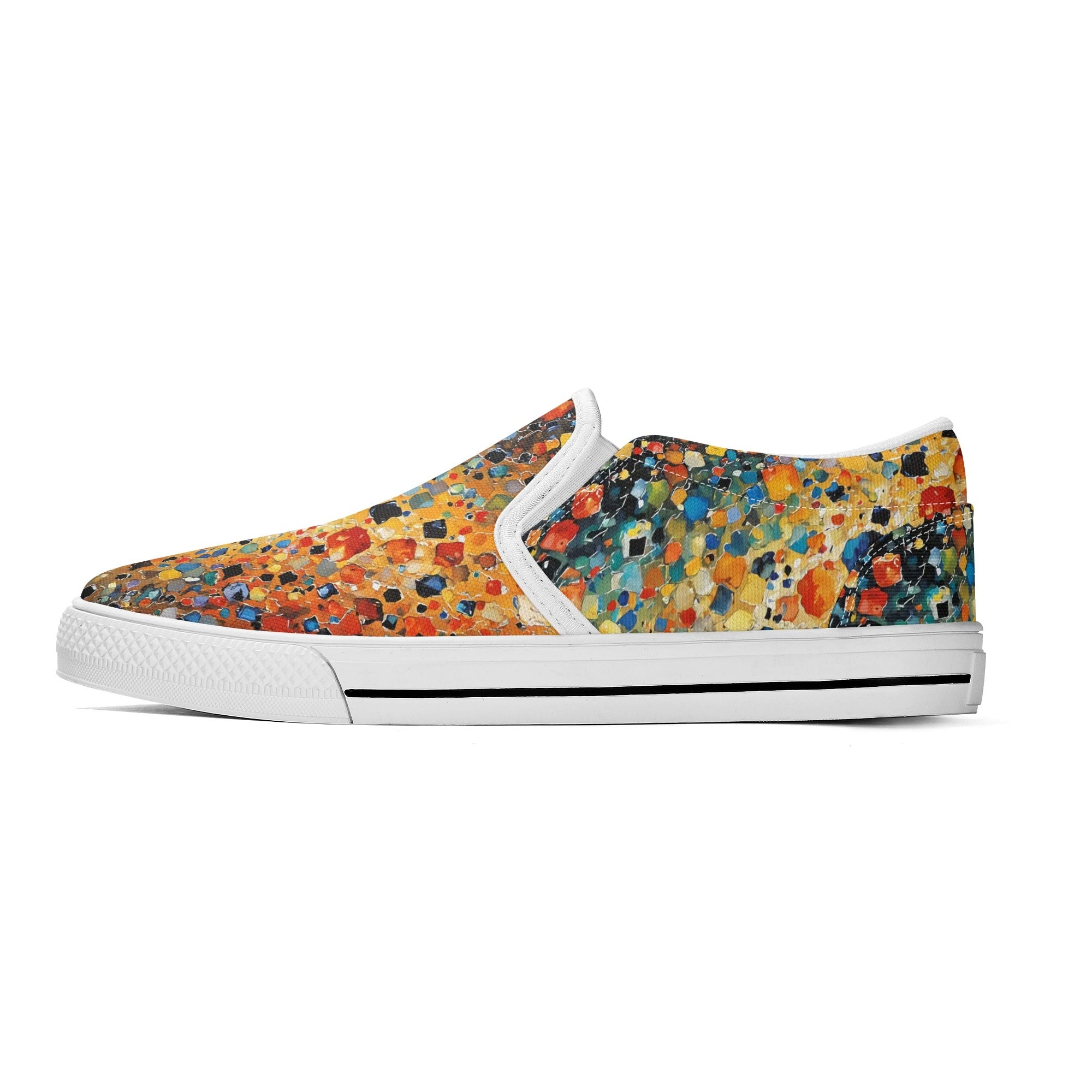 Prism Burst Canvas Slipons (white left outside)
