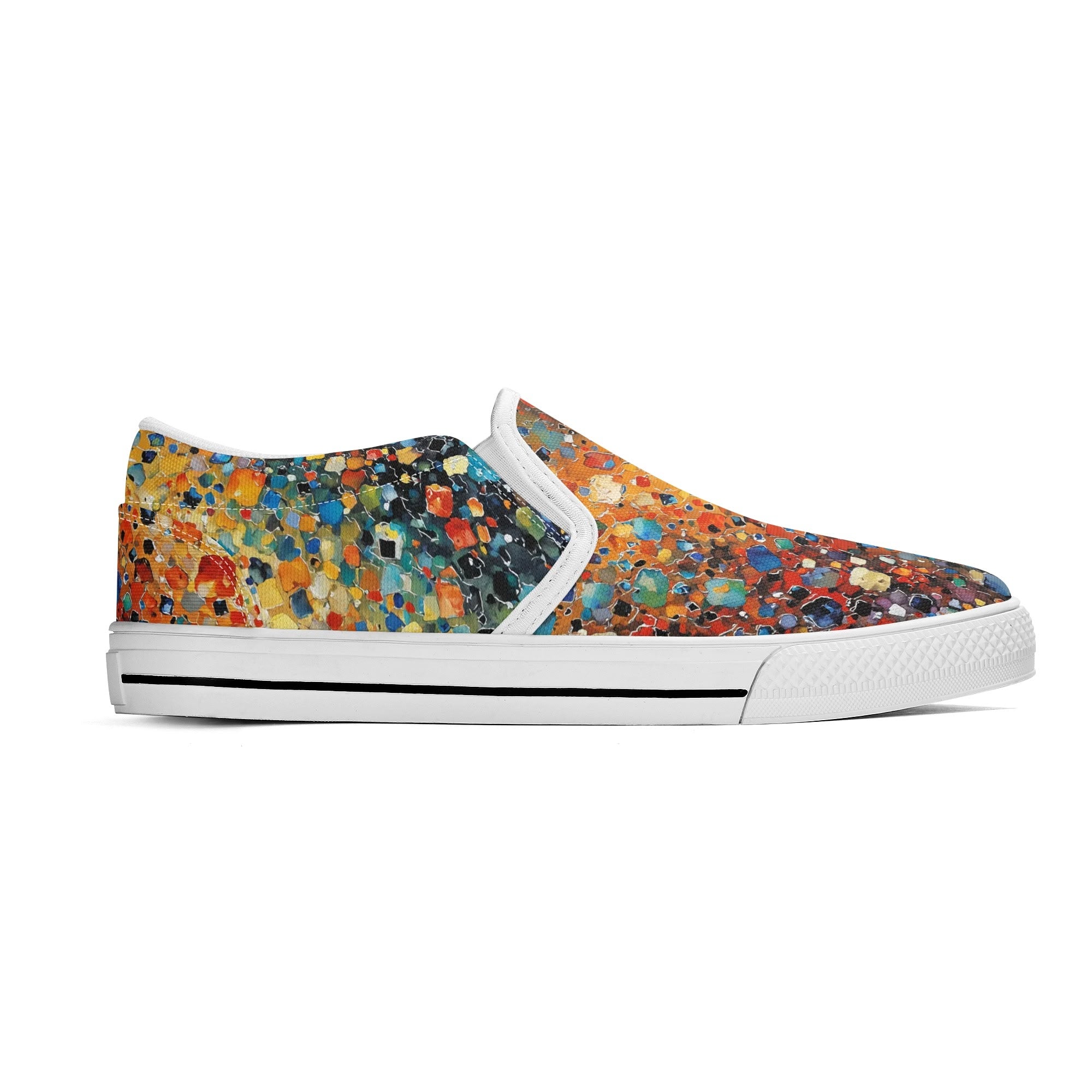 Prism Burst Canvas Slipons (white right outside)