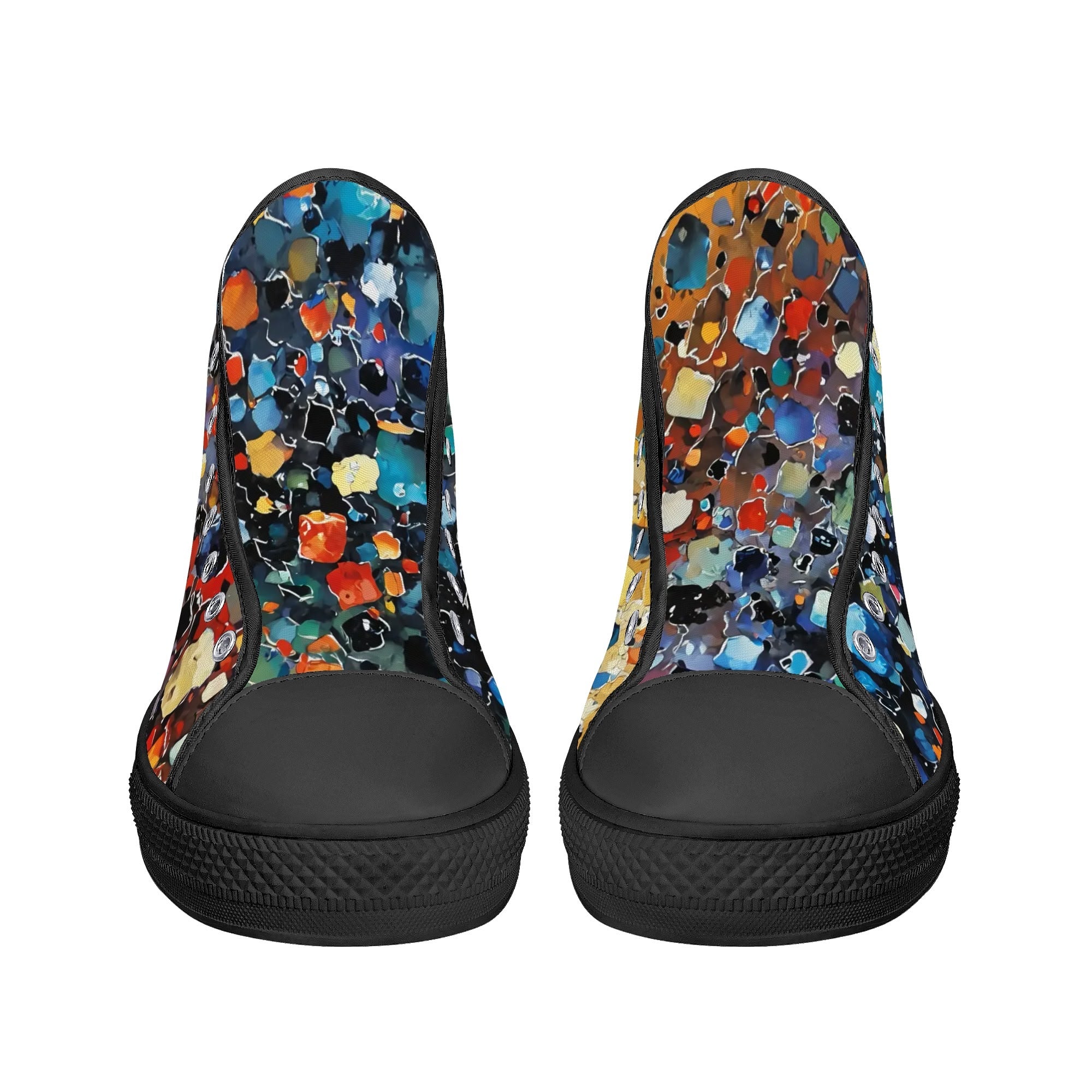 Prism Burst Canvas Hightops (black pair front)