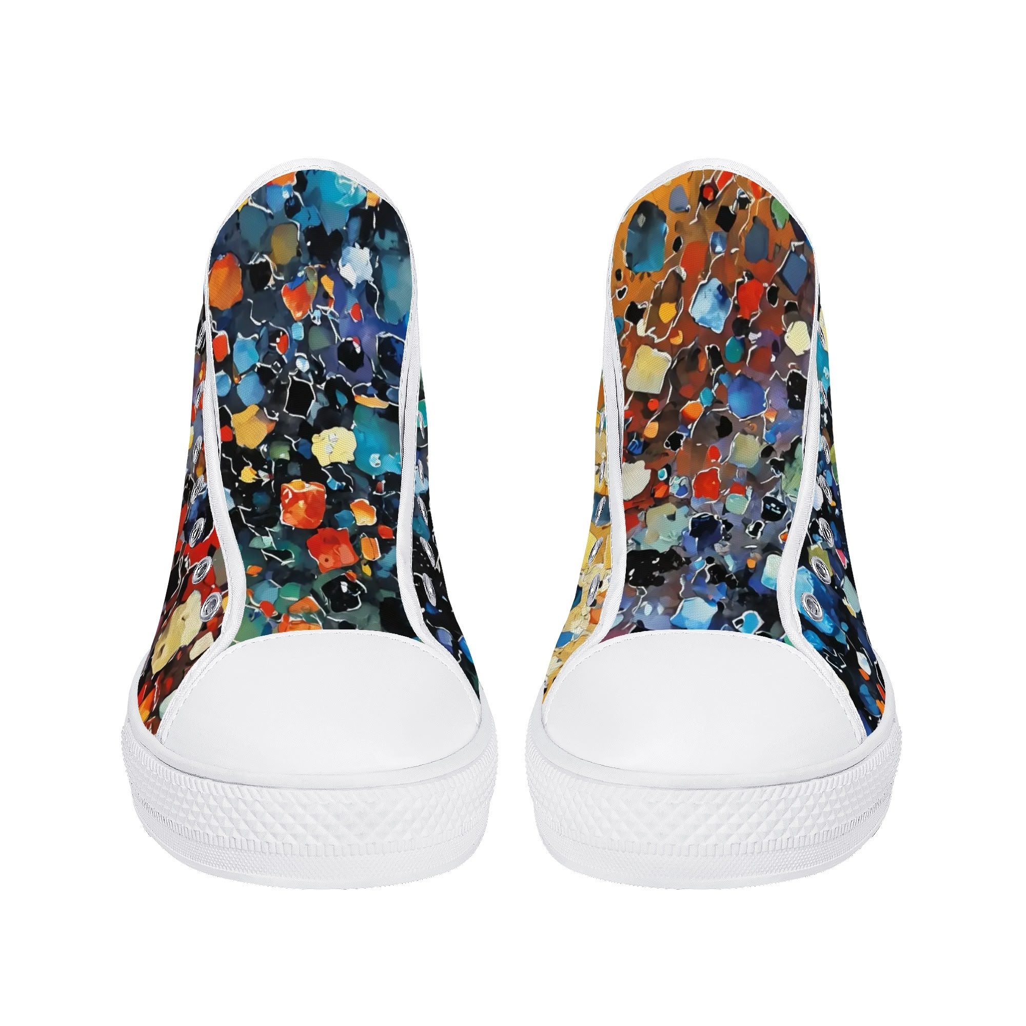Prism Burst Canvas Hightops (white pair front)