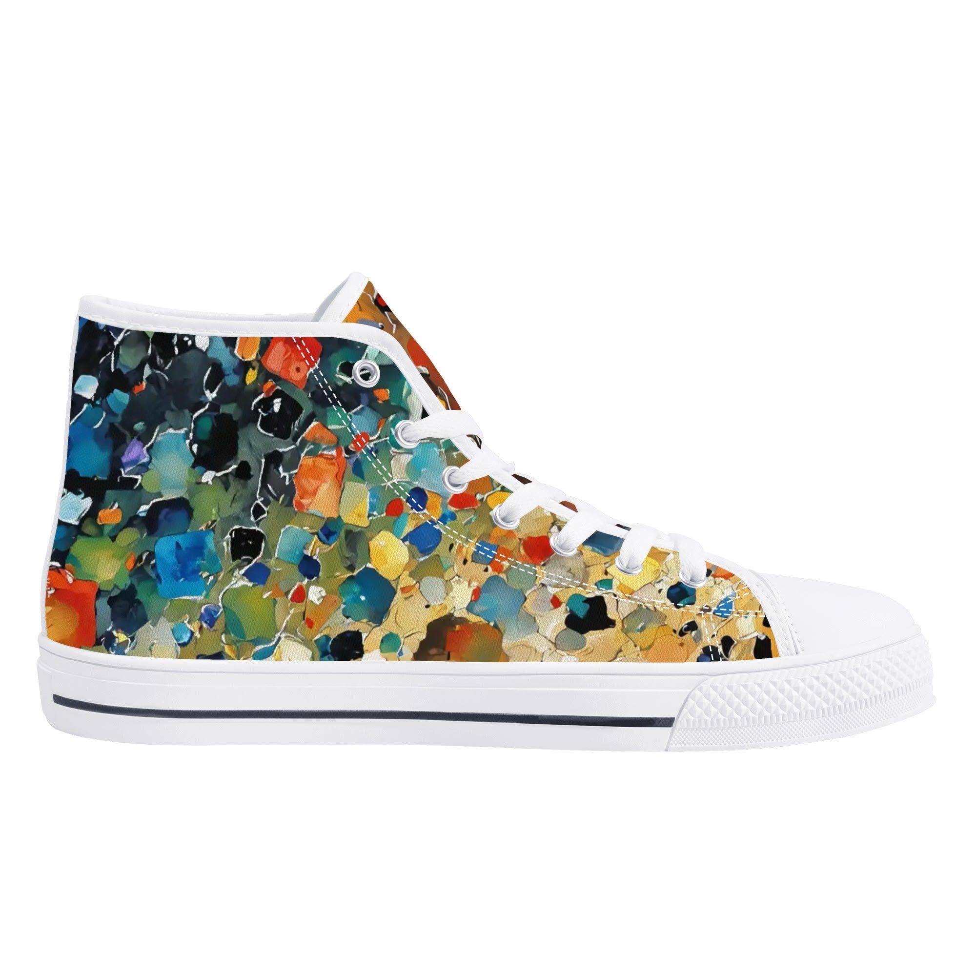 Prism Burst Canvas Hightops (white left inside)
