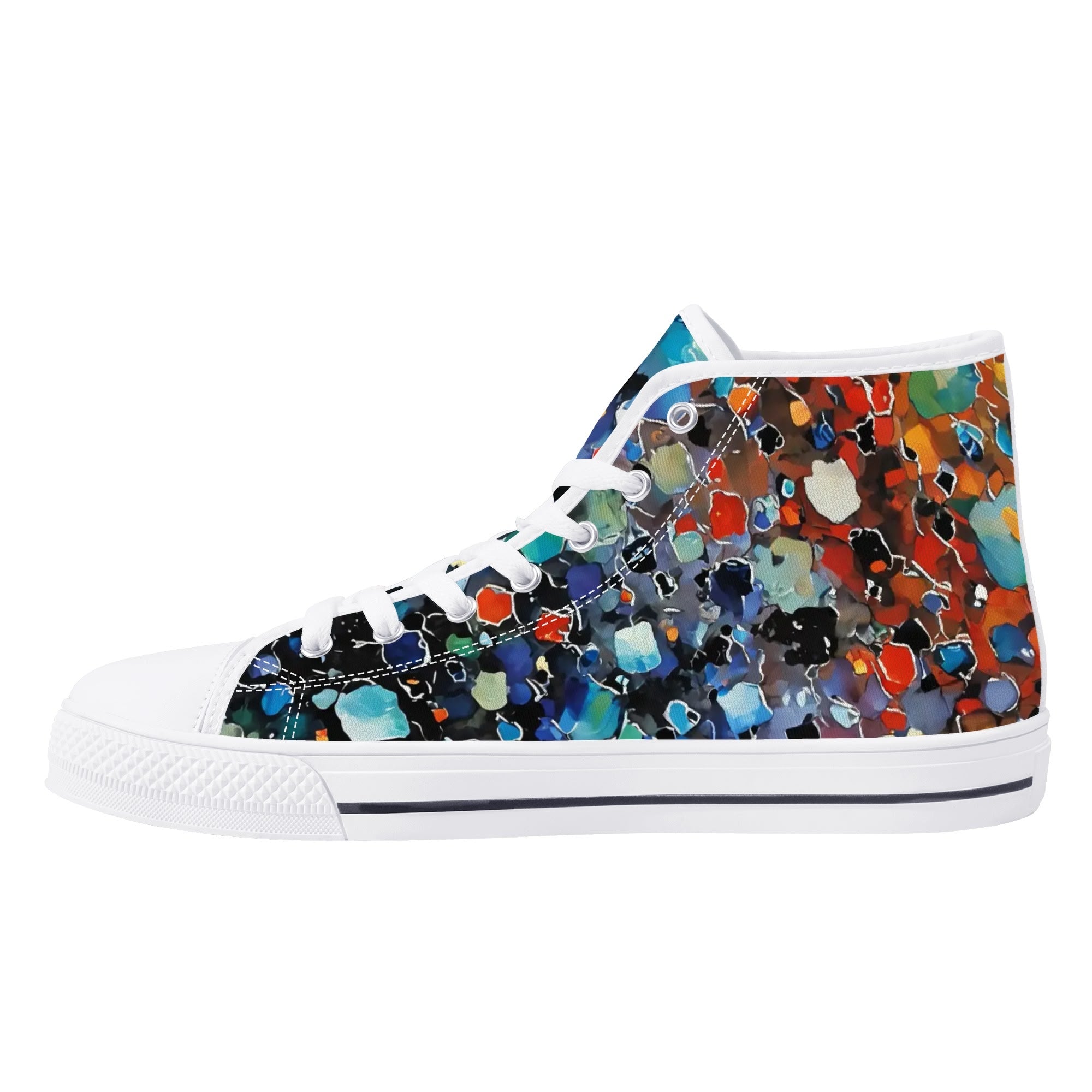 Prism Burst Canvas Hightops (white right inside)