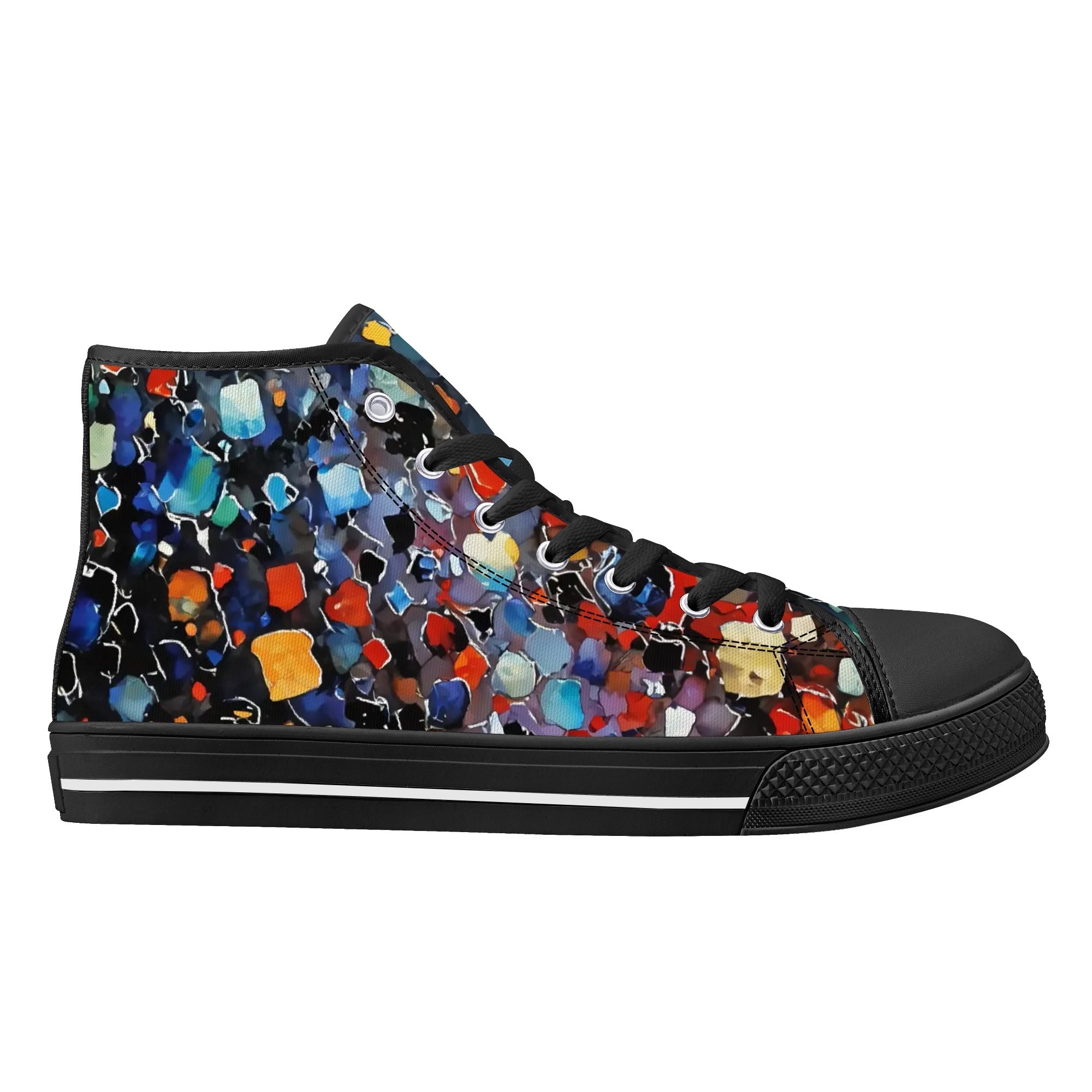 Prism Burst Canvas Hightops (black right outside)