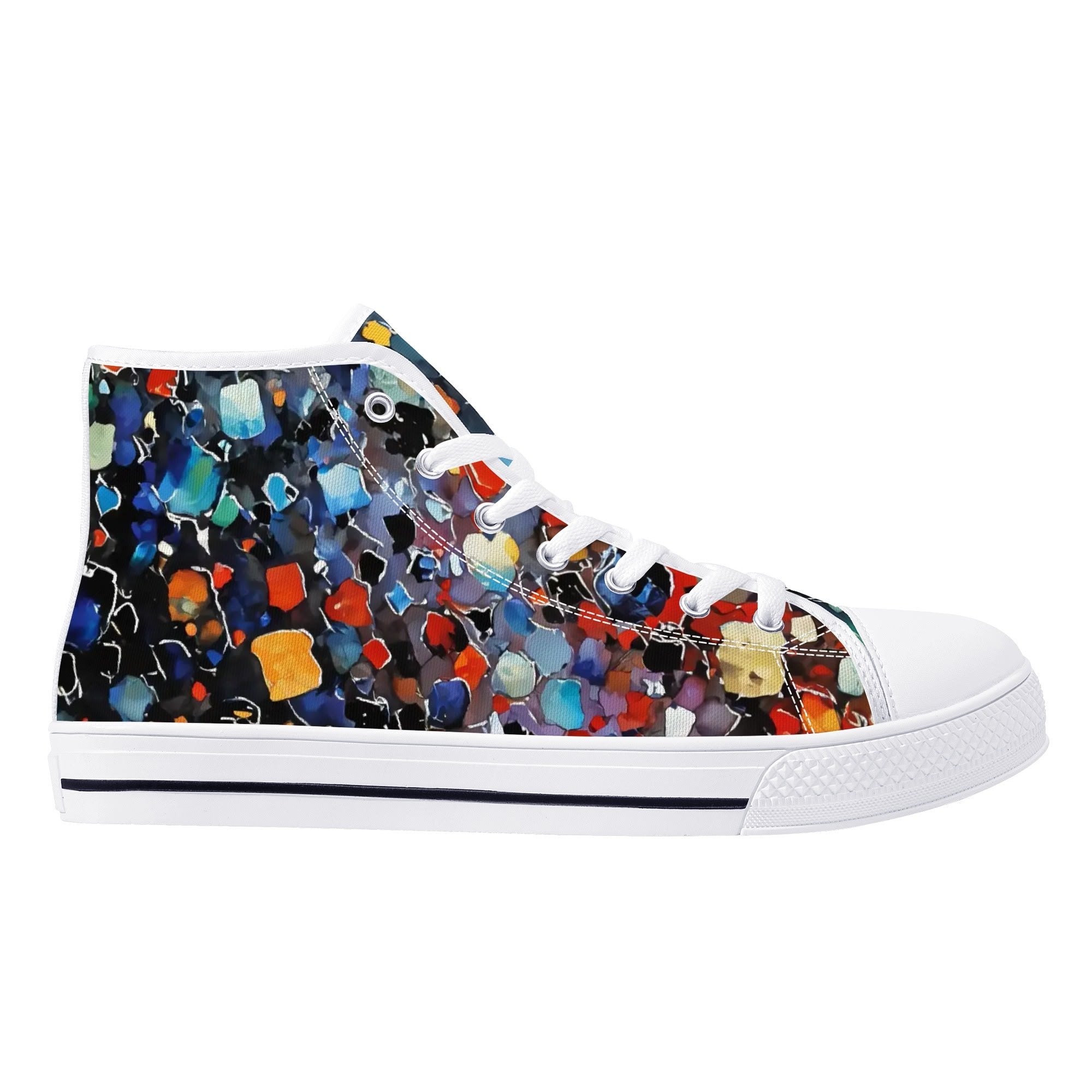 Prism Burst Canvas Hightops (white right outside)