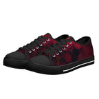 Dot Shift in Red Canvas Lowtops (black pair angled)