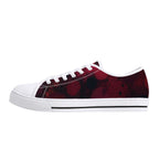 Dot Shift in Red Canvas Lowtops (white left outside)