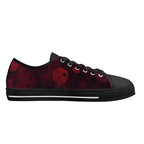 Dot Shift in Red Canvas Lowtops (black left inside)