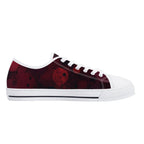 Dot Shift in Red Canvas Lowtops (white left inside)